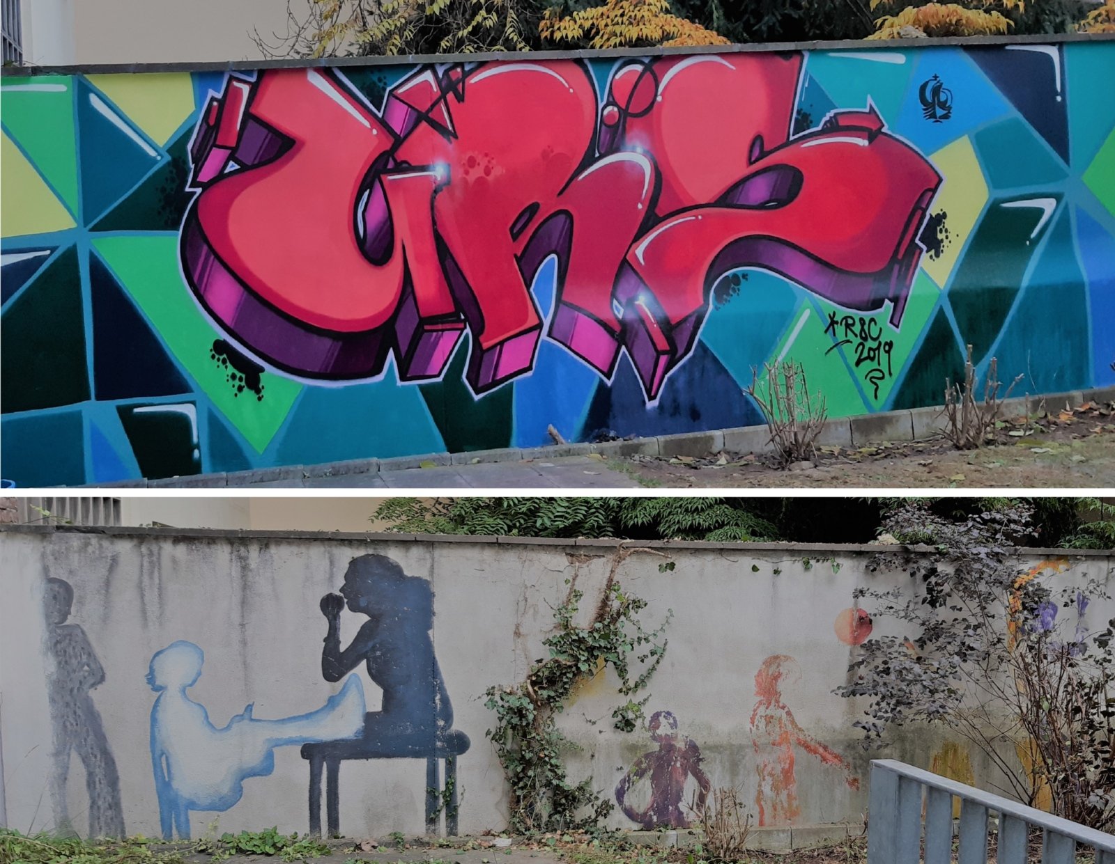 Graffiti vorher- nachher